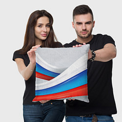 Подушка квадратная Российские флаги, цвет: 3D-принт — фото 2
