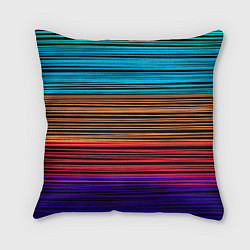 Подушка квадратная Разноцветные тонкие линии, цвет: 3D-принт