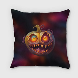 Подушка квадратная Тыквенный монстр зубастик, цвет: 3D-принт