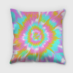 Подушка квадратная Tie-Dye кислотный в стиле барби, цвет: 3D-принт