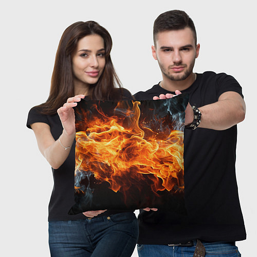 Подушка квадратная Black fire style / 3D-принт – фото 3