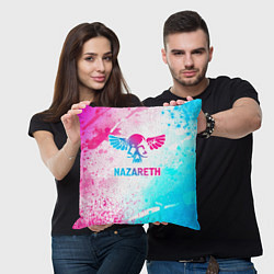 Подушка квадратная Nazareth neon gradient style, цвет: 3D-принт — фото 2