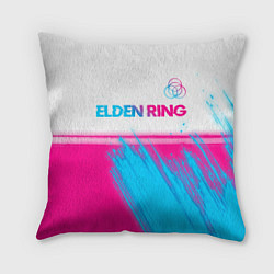 Подушка квадратная Elden Ring neon gradient style: символ сверху, цвет: 3D-принт