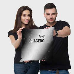 Подушка квадратная Placebo glitch на светлом фоне: символ сверху, цвет: 3D-принт — фото 2