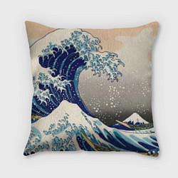 Подушка квадратная Великая волна от Канагава, цвет: 3D-принт