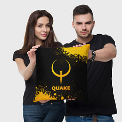 Подушка квадратная Quake - gold gradient, цвет: 3D-принт — фото 2