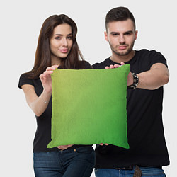 Подушка квадратная Градиент - зеленый лайм, цвет: 3D-принт — фото 2