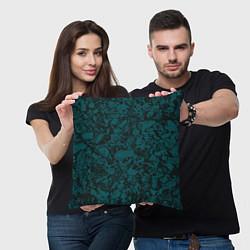 Подушка квадратная Текстура каменная тёмно-зелёный, цвет: 3D-принт — фото 2