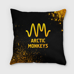 Подушка квадратная Arctic Monkeys - gold gradient, цвет: 3D-принт