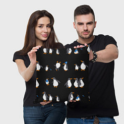Подушка квадратная Веселая семья пингвинов, цвет: 3D-принт — фото 2