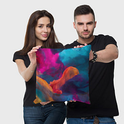 Подушка квадратная Акварельные краски, цвет: 3D-принт — фото 2