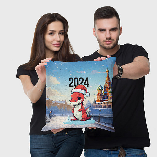 Подушка квадратная Новогодний дракон 2024 / 3D-принт – фото 3