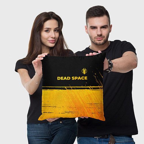 Подушка квадратная Dead Space - gold gradient посередине / 3D-принт – фото 3