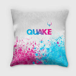 Подушка квадратная Quake neon gradient style посередине, цвет: 3D-принт