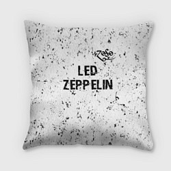 Подушка квадратная Led Zeppelin glitch на светлом фоне посередине, цвет: 3D-принт