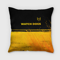 Подушка квадратная Watch Dogs - gold gradient посередине, цвет: 3D-принт