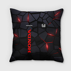 Подушка квадратная Honda черные плиты с эффектом свечения, цвет: 3D-принт