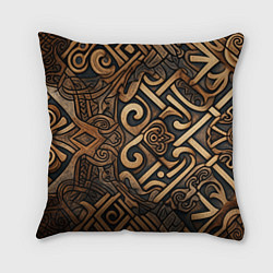 Подушка квадратная Асимметричный узор в викингском стиле, цвет: 3D-принт