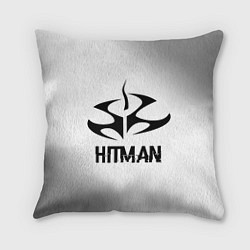 Подушка квадратная Hitman glitch на светлом фоне, цвет: 3D-принт