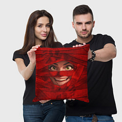 Подушка квадратная Бандаж мумии красный, цвет: 3D-принт — фото 2