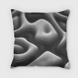 Подушка квадратная Чёрно белый точечный абстрактный фон, цвет: 3D-принт