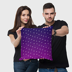 Подушка квадратная Звёзды на сиреневом, цвет: 3D-принт — фото 2