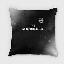 Подушка квадратная The Neighbourhood glitch на темном фоне посередине, цвет: 3D-принт