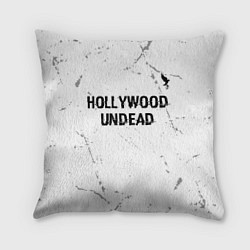 Подушка квадратная Hollywood Undead glitch на светлом фоне посередине, цвет: 3D-принт