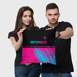 Подушка квадратная Motorhead - neon gradient посередине, цвет: 3D-принт — фото 2