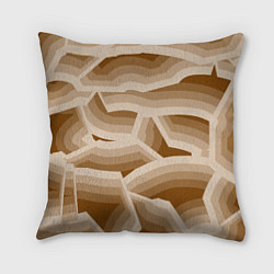 Подушка квадратная Кофейные линии, цвет: 3D-принт