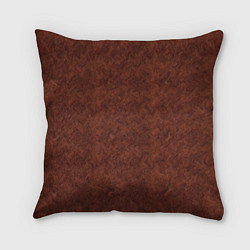 Подушка квадратная Красно-коричневый имитация меха, цвет: 3D-принт