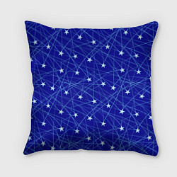 Подушка квадратная Звездопад на синем, цвет: 3D-принт