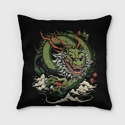 Подушка квадратная Символ года зеленый дракон, цвет: 3D-принт