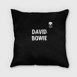 Подушка квадратная David Bowie glitch на темном фоне посередине, цвет: 3D-принт