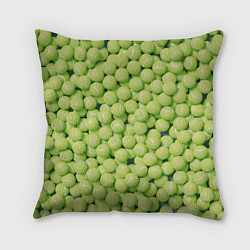 Подушка квадратная Много теннисных мячей, цвет: 3D-принт