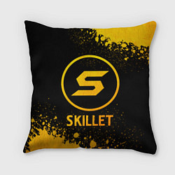 Подушка квадратная Skillet - gold gradient, цвет: 3D-принт