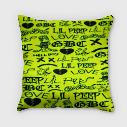 Подушка квадратная Lil peep кислотный стиль, цвет: 3D-принт