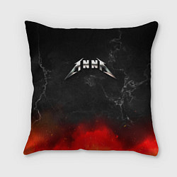 Подушка квадратная Анна в стиле Металлика - искры и огонь, цвет: 3D-принт