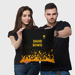 Подушка квадратная David Bowie - gold gradient посередине, цвет: 3D-принт — фото 2