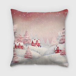 Подушка квадратная Снежное сияние ночи