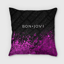 Подушка квадратная Bon Jovi rock legends посередине, цвет: 3D-принт