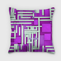 Подушка квадратная Полосы на фиолетовом фоне, цвет: 3D-принт