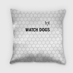 Подушка квадратная Watch Dogs glitch на светлом фоне посередине, цвет: 3D-принт