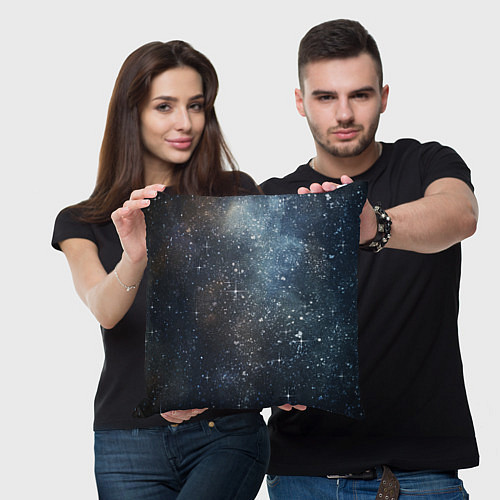 Подушка квадратная Темное космическое звездное небо / 3D-принт – фото 3