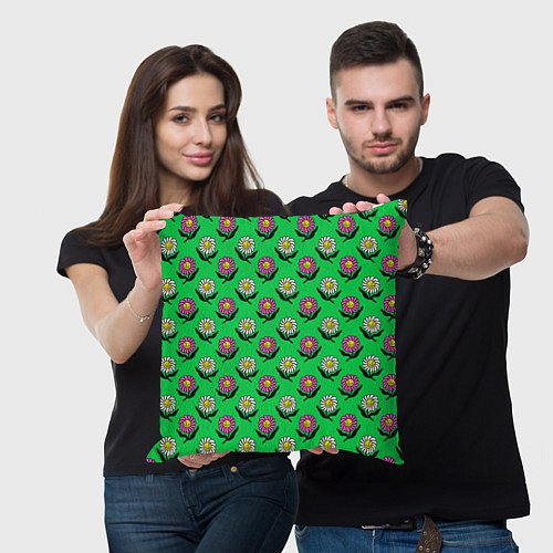 Подушка квадратная Цветут цветы / 3D-принт – фото 3