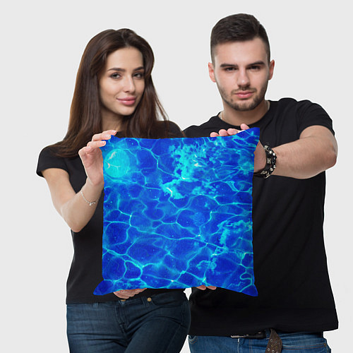 Подушка квадратная Чистая вода океаны / 3D-принт – фото 3