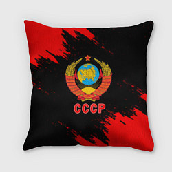 Подушка квадратная СССР красные краски, цвет: 3D-принт