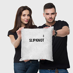 Подушка квадратная Slipknot glitch на светлом фоне посередине, цвет: 3D-принт — фото 2