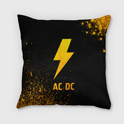 Подушка квадратная AC DC - gold gradient, цвет: 3D-принт