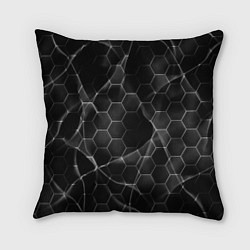 Подушка квадратная Чёрные соты, цвет: 3D-принт